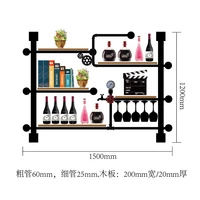 retro design wine display bottle organizer for wine rack storage house decoration art tv cabinet made of iron pipes and wood
