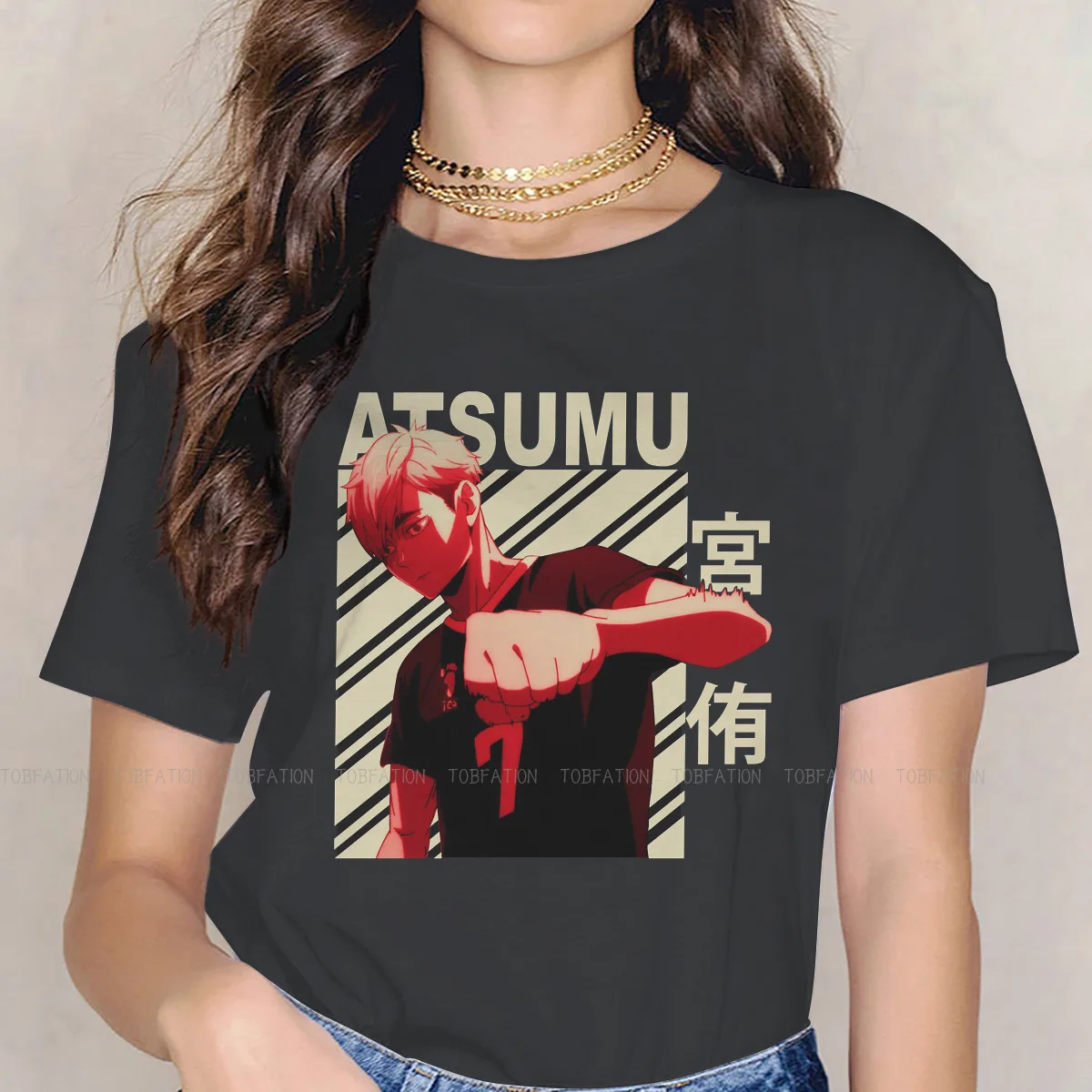 

Haikyuu Junior Volleyballer TShirt for Woman Girl Atsumu Miya Vintage Art Humor Sweatshirts T Shirt High Quality Trendy Fluffy