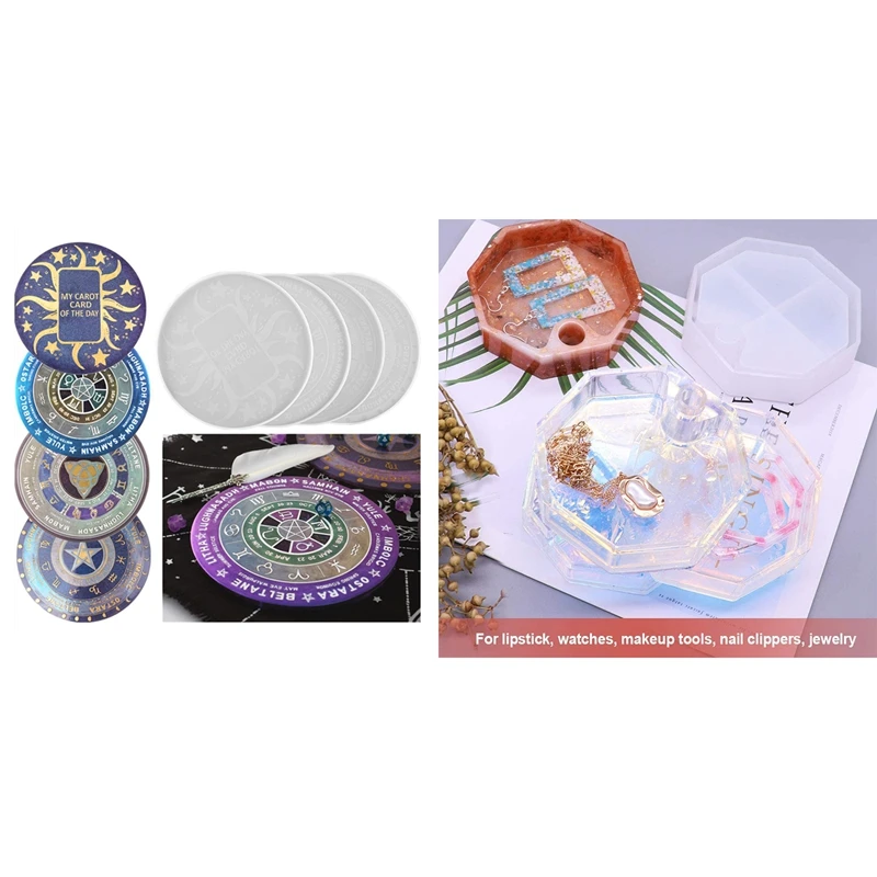 4 шт. маятник коврик Астрология Знак доска эпоксидная смола форма и 1 набор