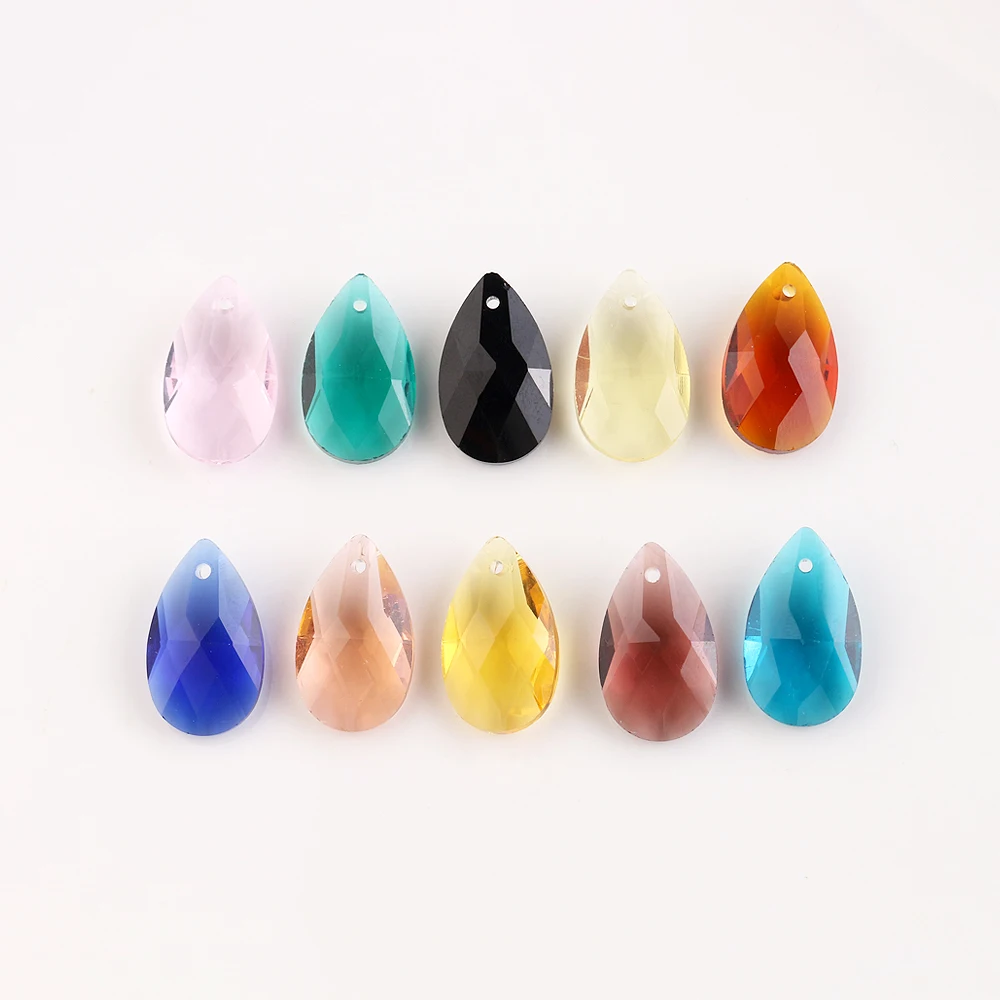 

20Pcs/Lot Glass Drop Beads 13x22mm Crystal Teardrop Pendant For DIY Making Women's Charm Earing Jewelry Accessories