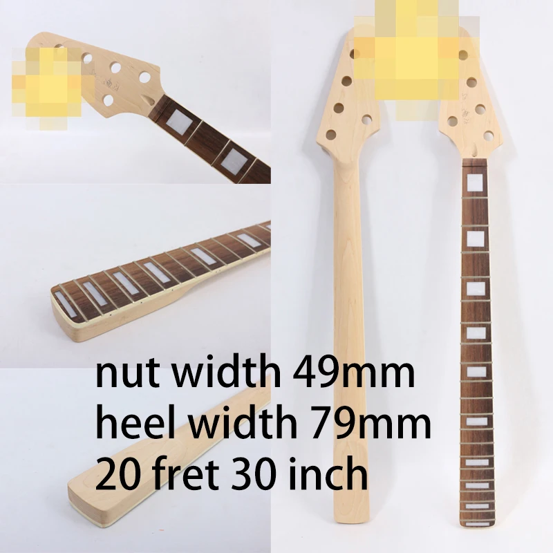 

Electric Bass Guitar Neck 20 Fret 30Inch LEFT Hand Maple Wood Rosewood Fretboard BLOCK Inlaid DIY