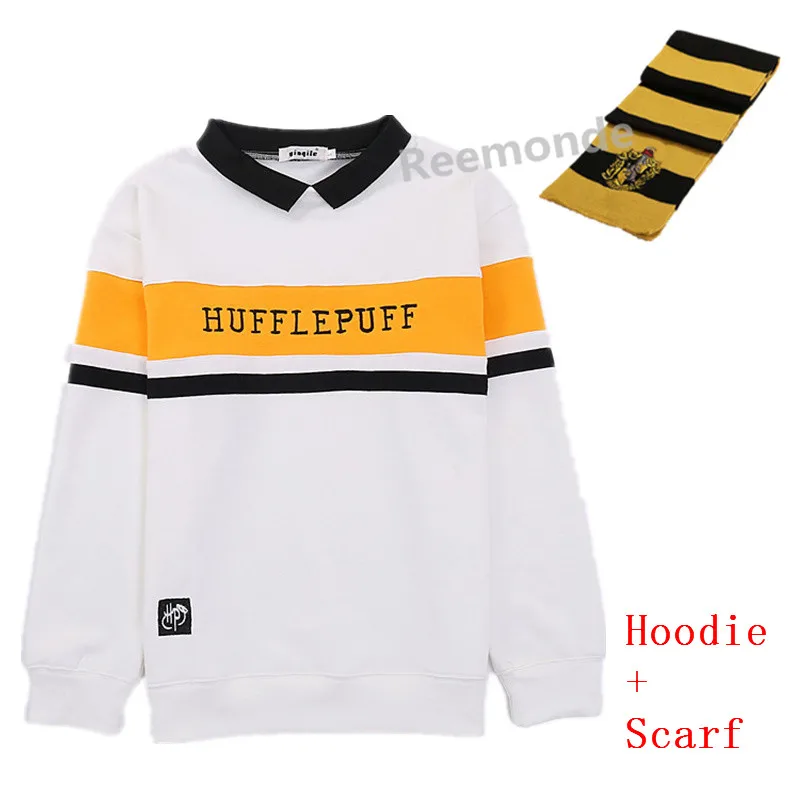 Толстовка Униформа Слизерин Hufflepuff джемпер Косплей Ravenclaw Толстовка костюм Толстовка и штаны Гриффиндор джемпер свитер униформа - Цвет: hoodie scarf
