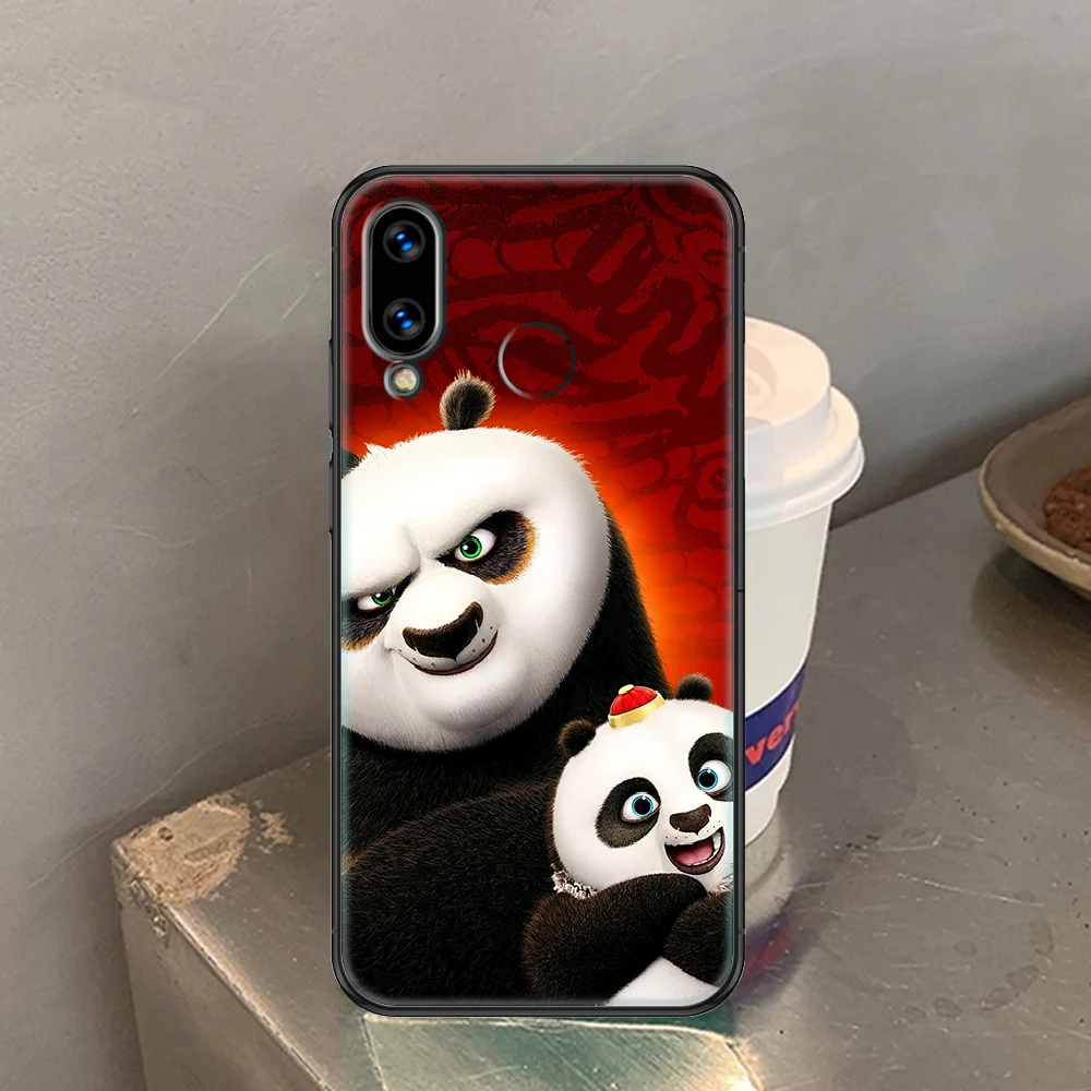 

Panda Cute Kung Fu Phone case For Huawei Honor 6 7 8 9 10 10i 20 A C X Lite Pro Play black silicone coque art waterproof soft