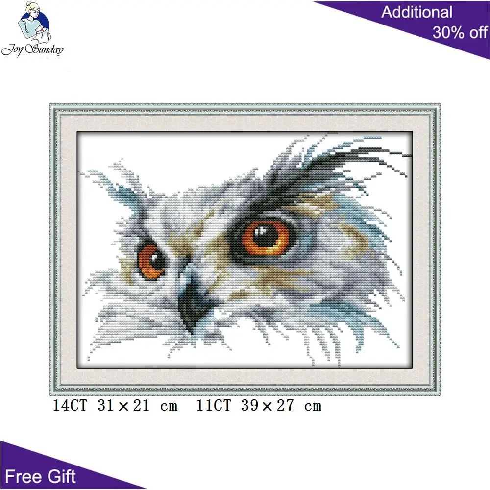 Joy Sunday сова крест D468 14CT 11CT штампованный и Счетный домашний декор животные ручная