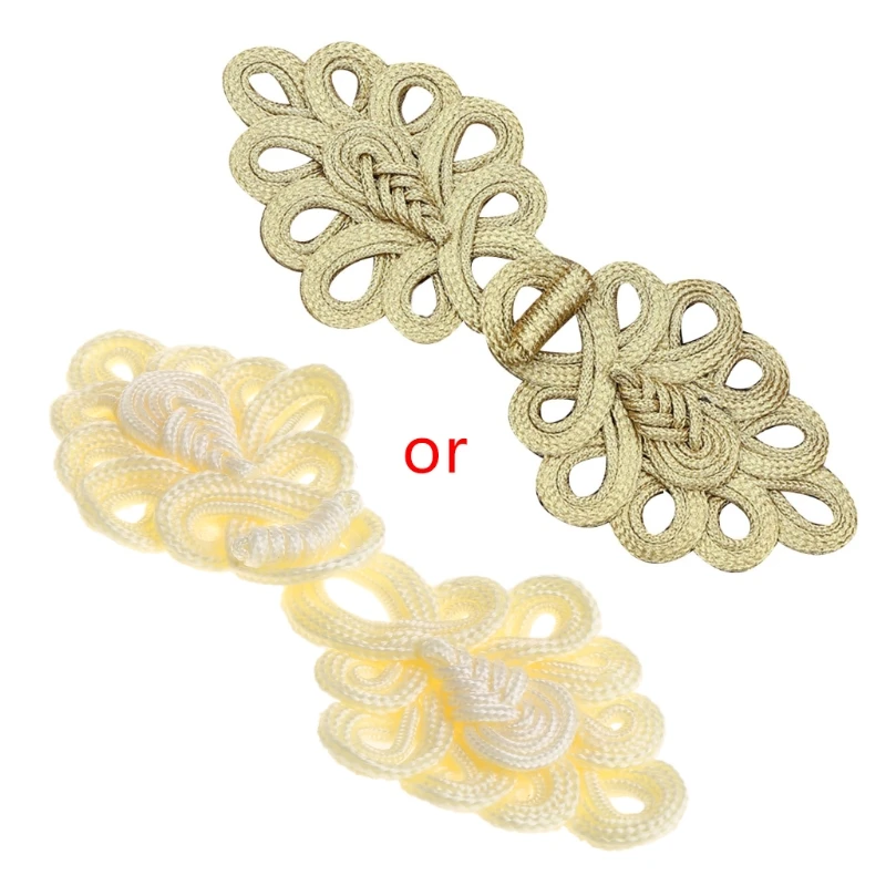 

C5AC 1 Pair Large Size Chinese Handmade Cheongsam Buttons Knot Fastener Closures DIY Handcraft National Style Clothing