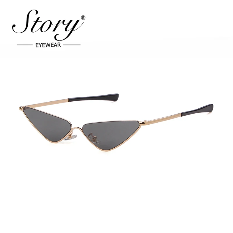 Женские солнцезащитные очки в металлической оправе cat eye розовые классические