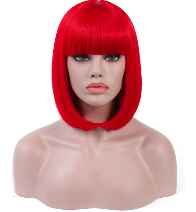 Парики из синтетических волос FREEWOMAN короткий парик с челкой прямые синтетические