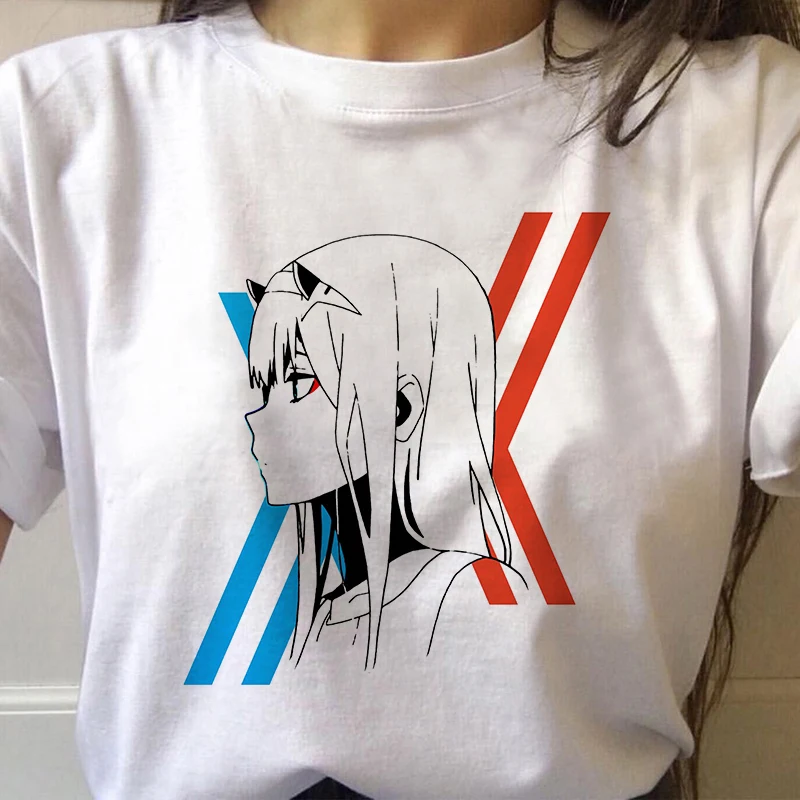 Hot Anime Graphic T shirt Darling in the Franxx Anime Zero TWO Kawaii Cartoon Tops Harajuku Print T Shirt y2k aesthetic t shirts