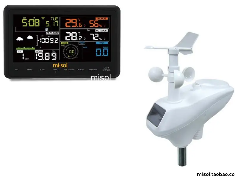 

Solar Wireless Weather Station Wireless Transmission Wind Speed Wind Direction Temperature Humidity Rain and Light