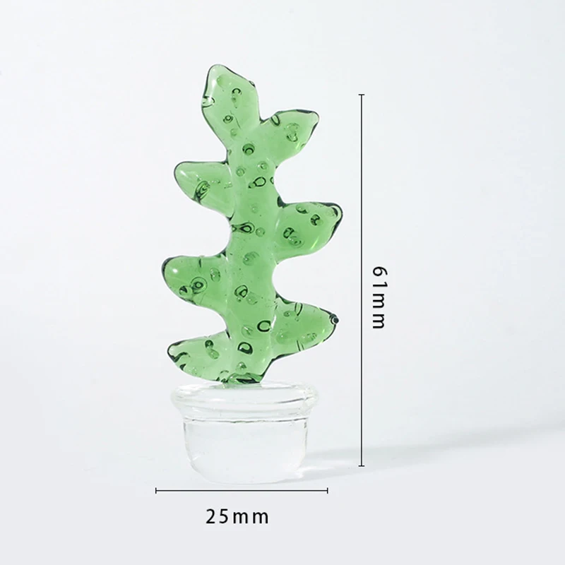 Стеклянная фигурка из декоративный кактус суккулентов искусство украшение для