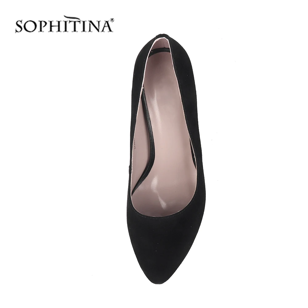 SOPHITINA/Классические однотонные туфли-лодочки замшевые туфли на высоком