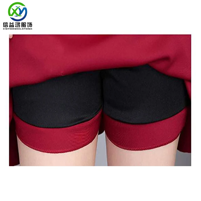 

Fashion polyester dry fit blank elastic womens golf pleated mini skirt with inner shorts