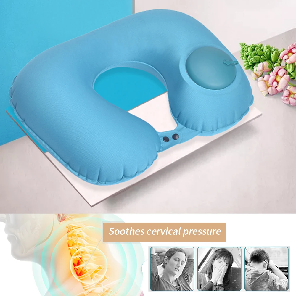 U образные массажные подушки для путешествий воздушные надувные шеи подушка