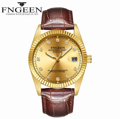 Gold Watches for Men Top new Brand Luxury Diamond Quartz Couple Watch Women Steel Strap Date Luminous Reloj Hombre Lovers Watch