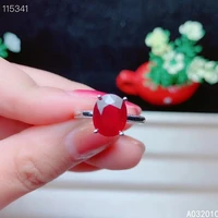 kjjeaxcmy fine jewelry 925 sterling silver inlaid burn ruby classic female new adjustable ring support test