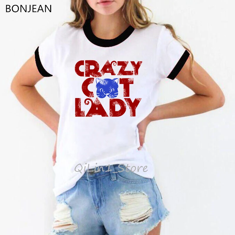 I was normal three cats ago crazy cat забавные женские футболки Женская Милая футболка с