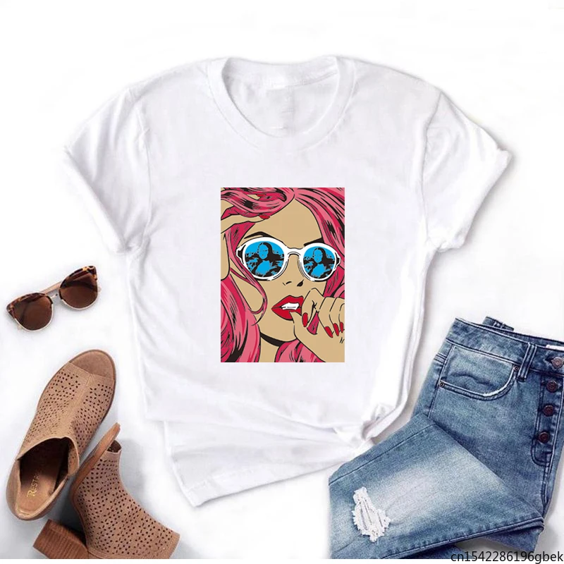 

Women Oversized Short Sleeve T-shirt Sweet Cool Style Street Trend Casual Solid 7 Color Harajuku Top Male