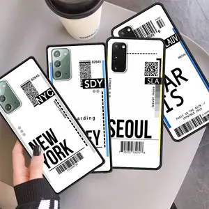 silicone case for samsung galaxy s20 fe s10 plus s21 s9 s8 note 10 lite 20 9 ultra phone cover soft shell fly ticket air travel free global shipping