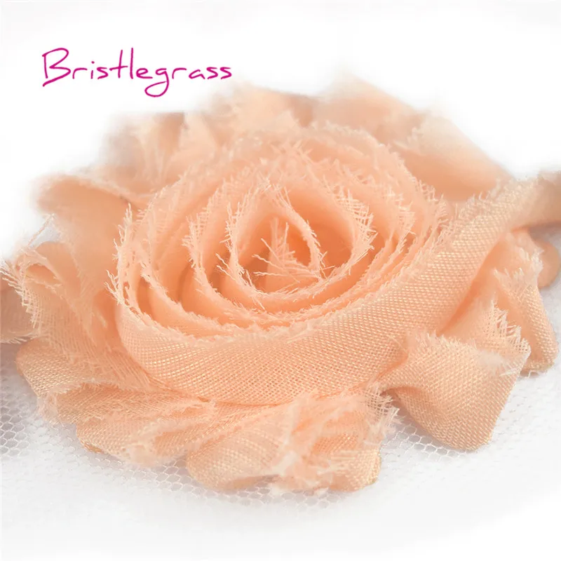 BRISTLEGRASS, 5 шт., 2,5 дюймов, 6 см, изношенный шифон, потертые розы, цветы, розочка, сетка, кружевная отделка, повязка на голову, галстук-пачка для волос, свадебное платье