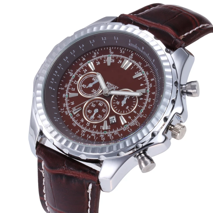 

Top Brand New Men Watches Leather Strap Luxury Waterproof Sport Quartz Chronograph Military Watch Men Clock Reloj Hombre