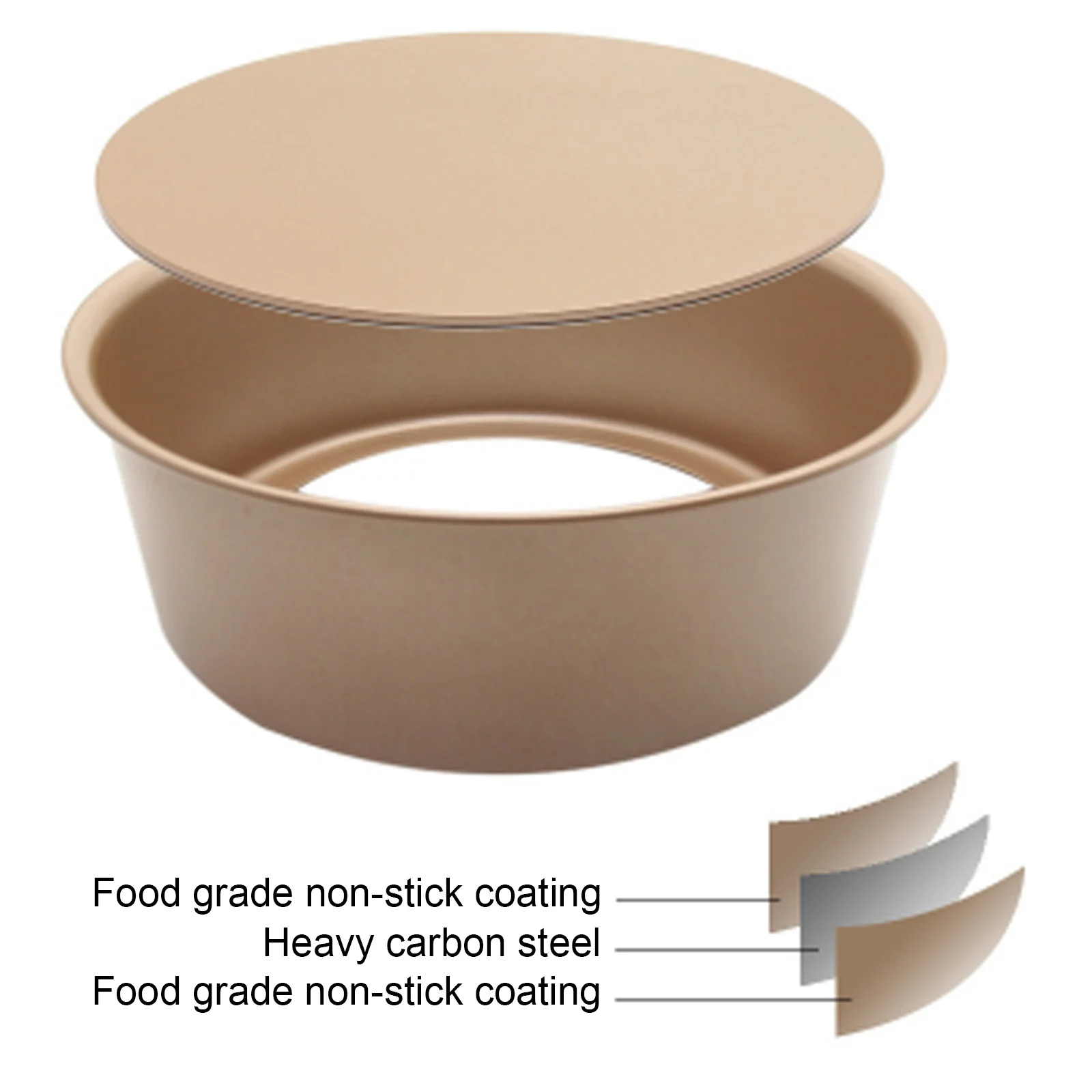 

6/8 Inch Cake Pan Round Cake Mold Cheesecake Pan With Removable Bottom Baking Mold Carbron Steel Gold Non-stick Coating Bakeware