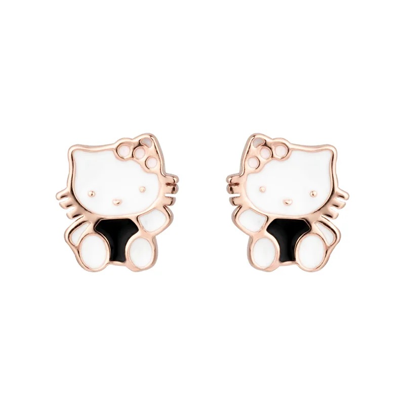 

Cute Korean style net red female KT cat earrings female earrings simple and stylish