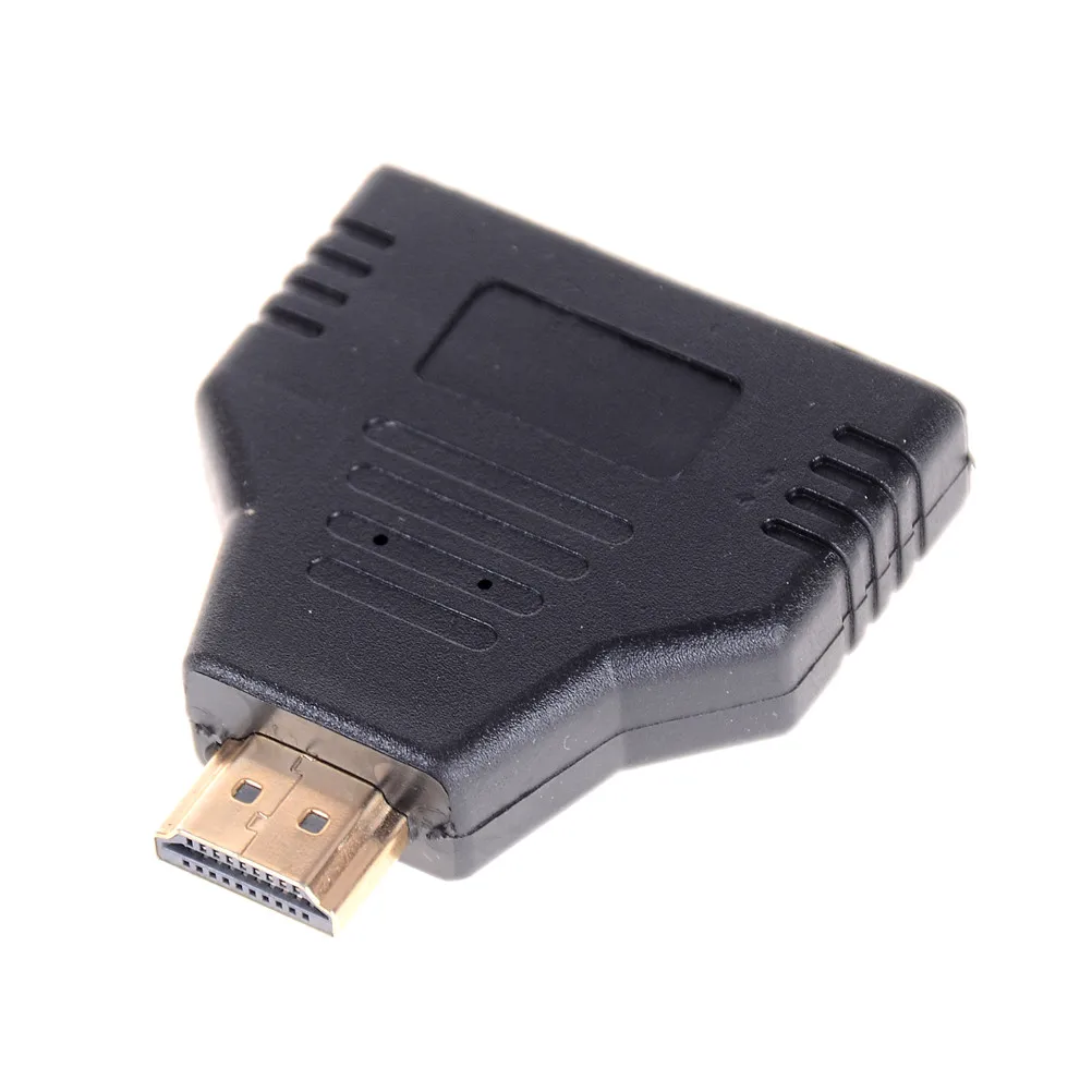 Переносное разветвительное устройство HDMI мужской разъем на 2 женских 1 вход 1 выход высокоскоростной конвертер SD&ampHI с защитой от помех.