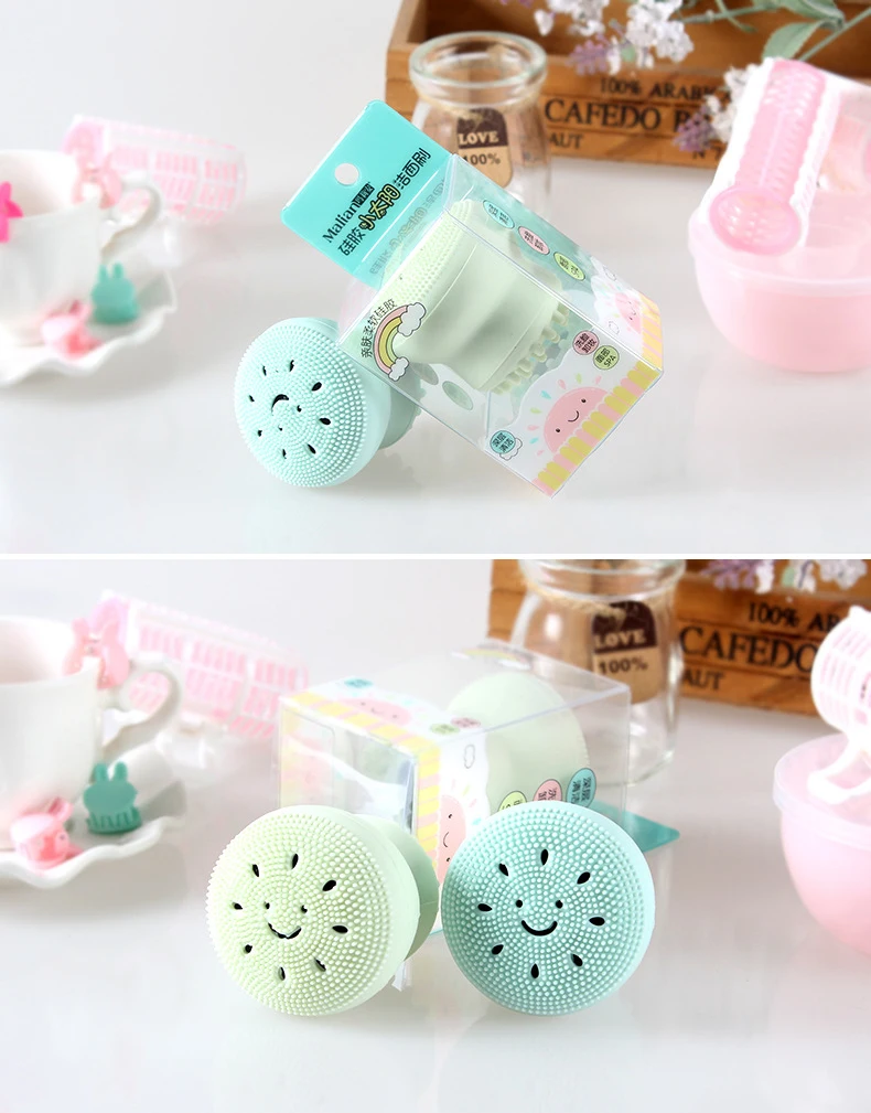 Silicone Sponge Face Cleansing Brush Small Sun Cleansing Brush Double Head Cleansing Jellyfish Small Octopus Wash Brush NEW