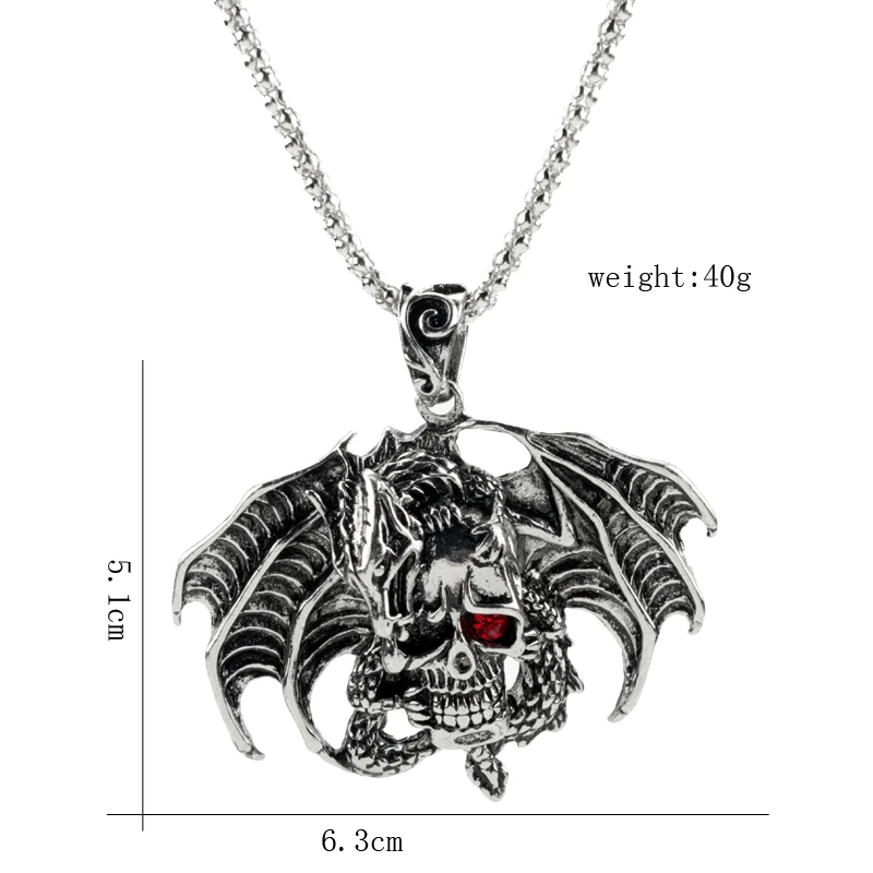 Ожерелья с черепом дракона птерозавра на Хэллоуин крутые пиратские панковские