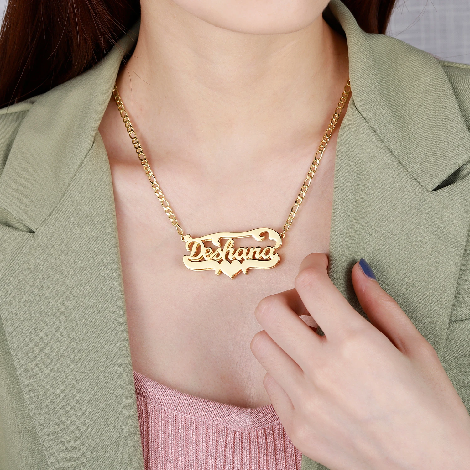 Персонализированная двухцветная позолоченная табличка с именем на заказ