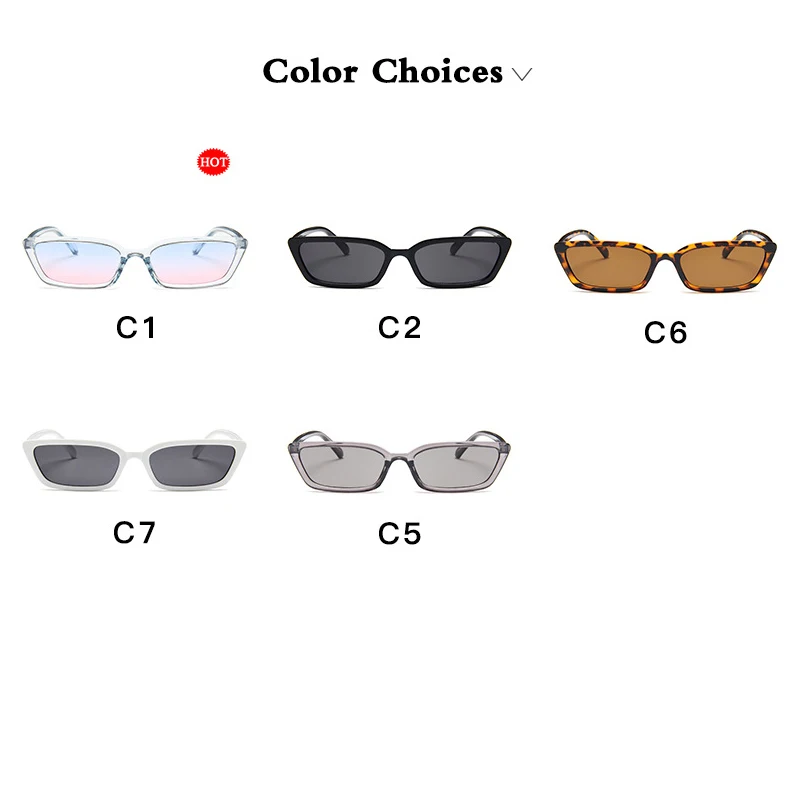 

New Fashion Vintage Sunglasses Women Brand Designer Retro Rectangle Sun Glasses Female Ins Popular Colorful Square Eyewear