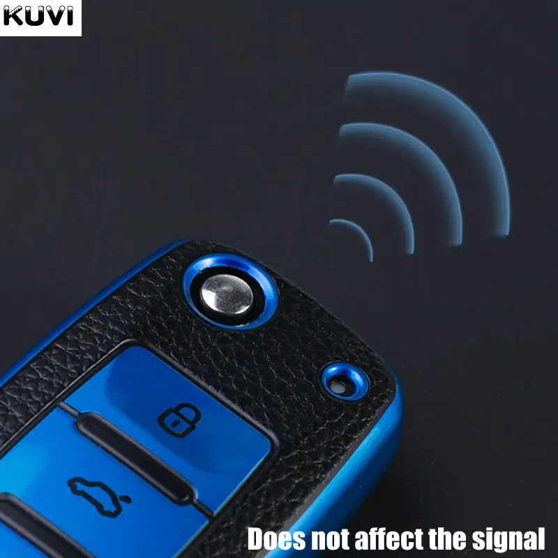 Кожаный чехол для автомобильного ключа из ТПУ Volkswagen VW Polo Golf Passat тигуан Жук Caddy T5 Up