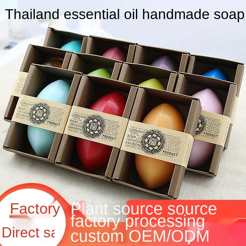 Thailand 110g Handmade Soap Rose Marigold Moisturizing Cleansing Soap Bath Plant Goat's Milk Essential Oil Soap paper soap