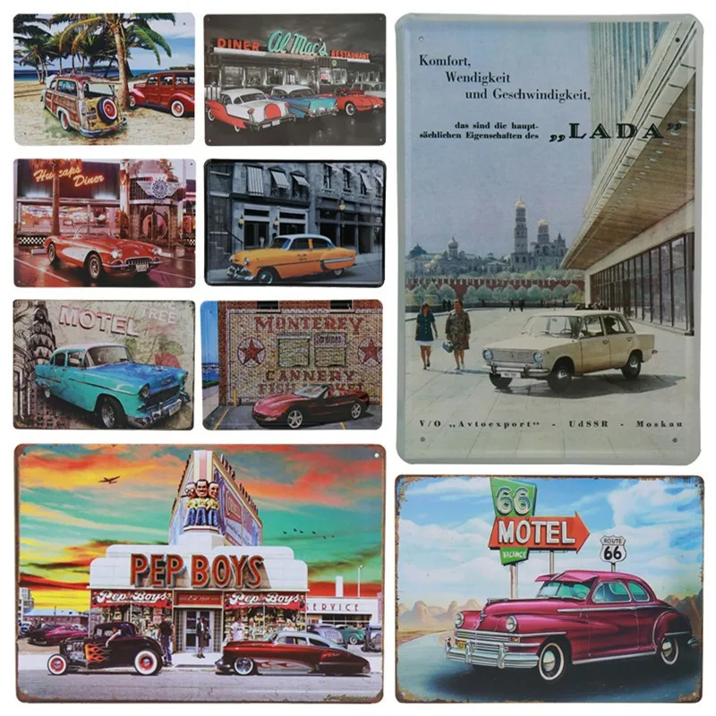 30X20cm Ретро Куба бренд детские автомобильные знаки олова мотель Винтаж Декор