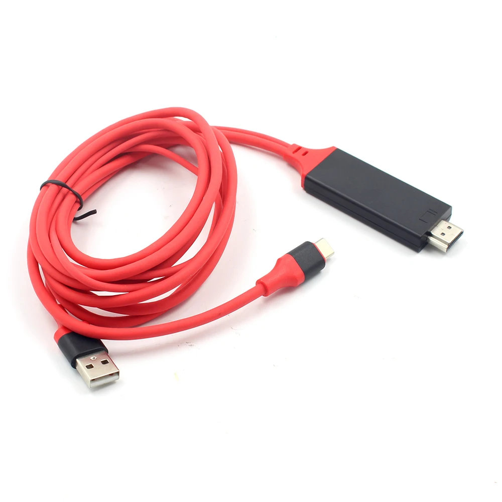 USB-C Type C к HDMI-совместимый кабель 4K * 2K HD Video Audio Кабель-адаптер для зарядки Samsung Galaxy S8