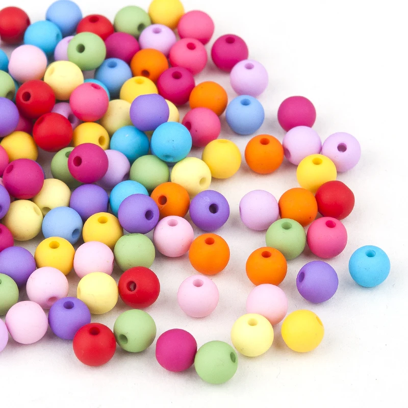 DoreenBeads 300 Шт. Смешанные Круглые Акриловые Шарики Прокладки бусинки 8 мм (3/8 &quot)