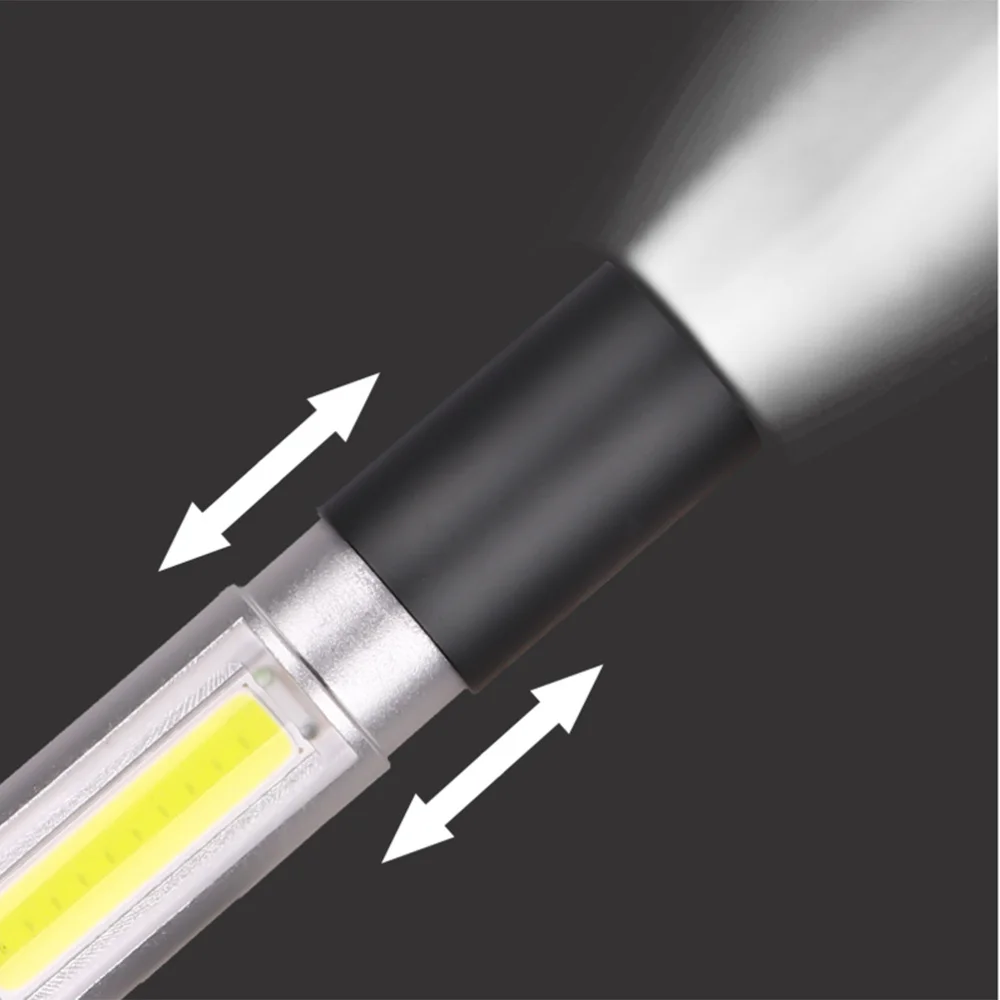 

1PC Mini Small Flashlight Portable Hard Light LED Torch Zoom COB Working Lamp Rechargeable Outdoor Flashlight for Outdoor Night