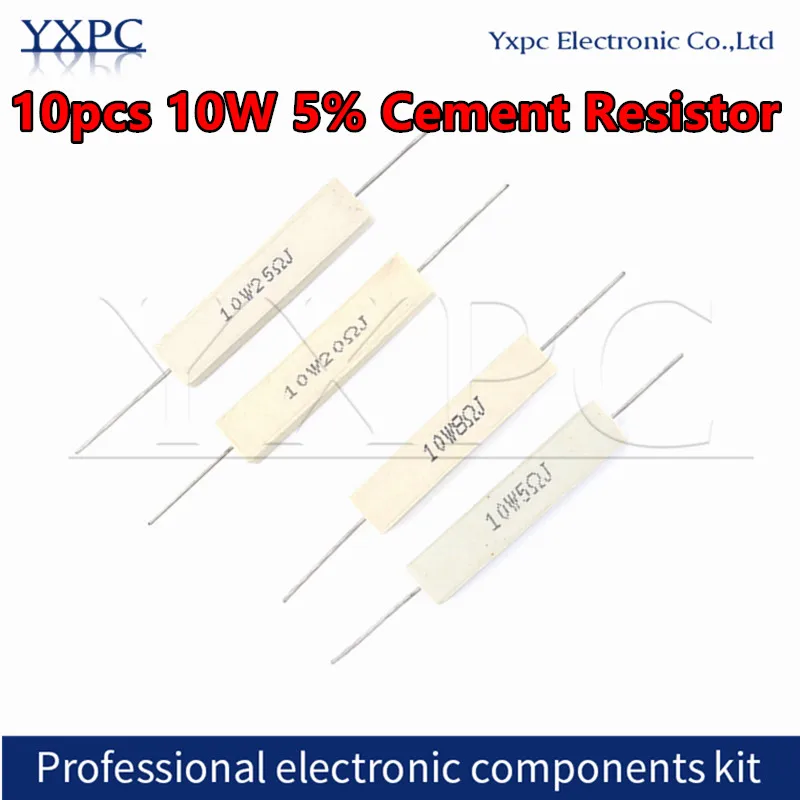 

Цементный резистор 10 Вт 5%, сопротивление мощности 0,1r ~ 10K 0,1r 0,5r 10R 50R 0,22 0,33 0,5 1 2 5 8 10 15 20 25 30 100 1K 2K 3K Ом, 10 шт.