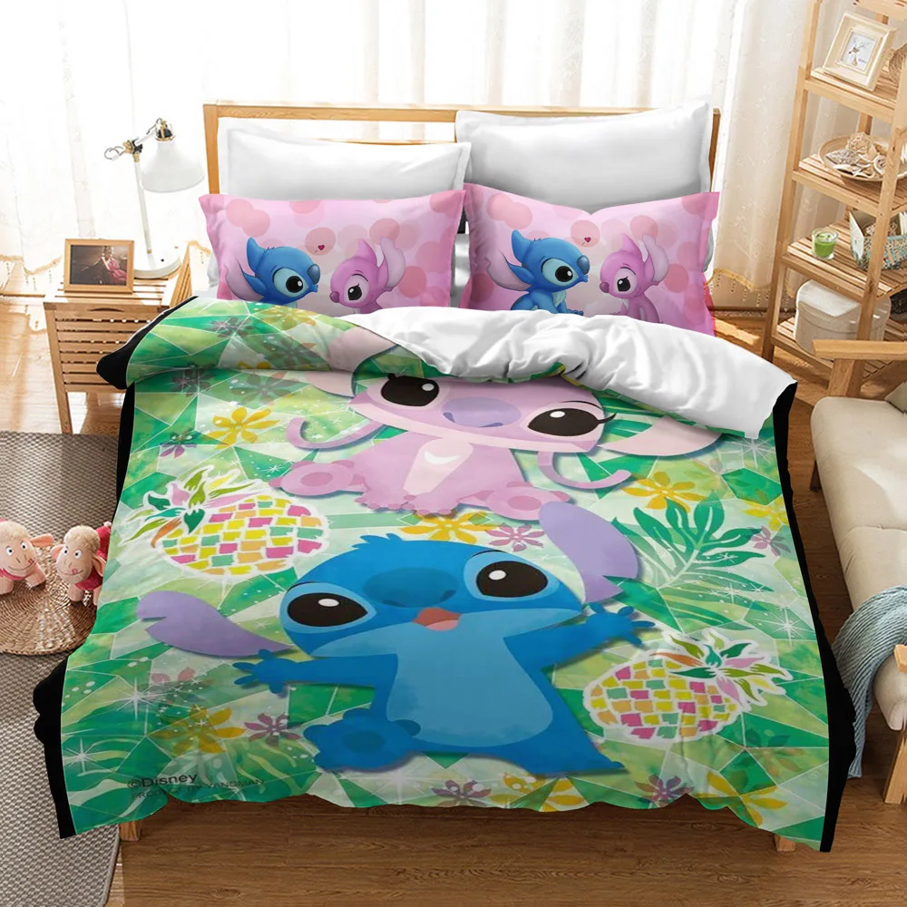 Lilo e Ponto Conjunto de Cama Decoração do Quarto para Crianças Disney Casa Colcha Capa Twin Menino Menina Rainha Rei Tamanho Conjunto 3d 12 Conjuntos de cama