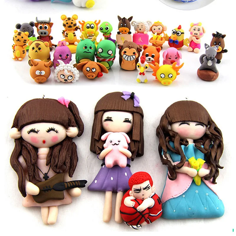 24 шт DIY Fimo Полимерная глина для выпечки набор ручного литья головоломка