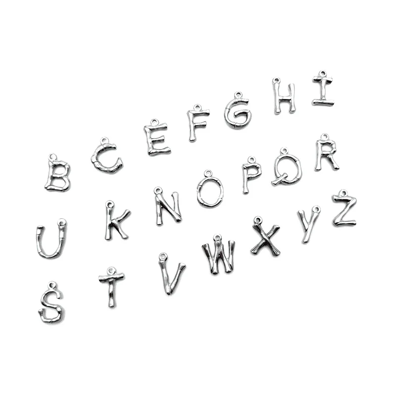 Уникальные Подвески в виде букв алфавита из нержавеющей стали 20 шт./лот подвеска