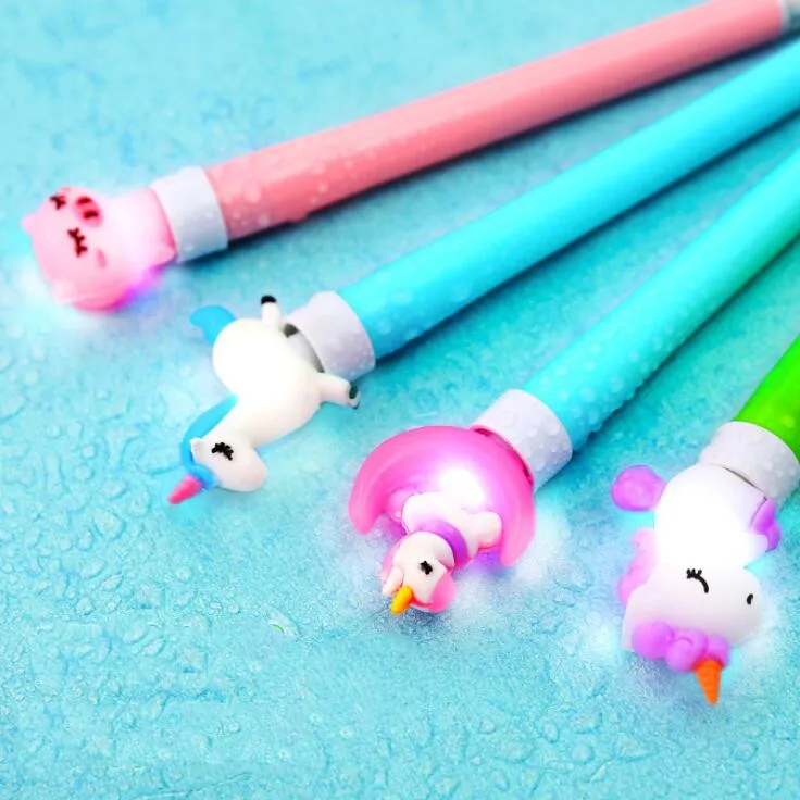 1 шт. 0,5 мм Kawaii Мультфильм Единорог кролик освещение черные чернила гель детская ручка подарок школьные офисные канцелярские принадлежности