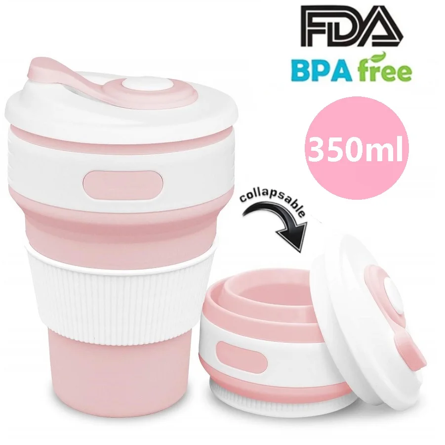 Силиконовая складная чашка кружка для кофе путешествий еды многоразовая