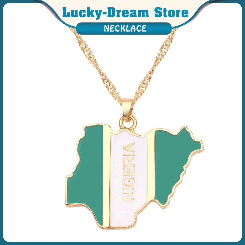 Новое поступление подвеска с флагом страны нигерия картой ожерелье для мужчин и