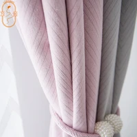 curtains for living room bedroom imitation cashmere jacquard shading fabric custom simple modern powder gray stitching curtains