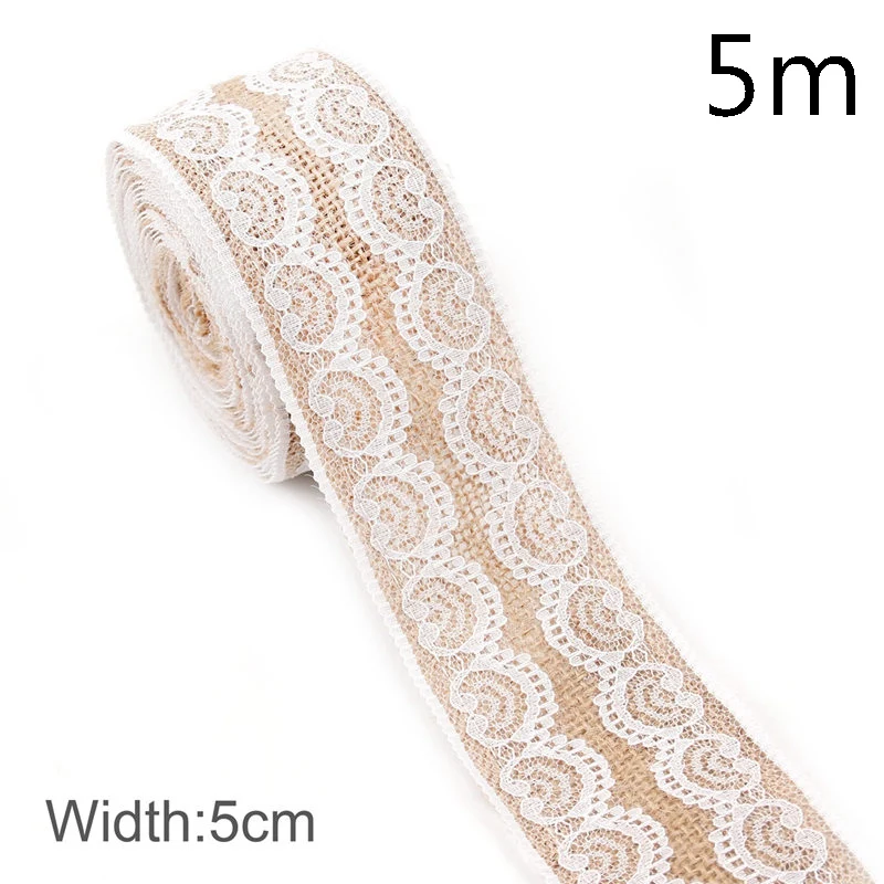 5m Style 10 QIFU 2/5M из натурального джута ленты в декорированном мешковиной горшке джутовое кружево декорированном мешковиной горшке ленты из натурального джута Свадебные украшения рустикальная Свадьба Центральные рустикальная свадьба - Цвет: 5m Style 10