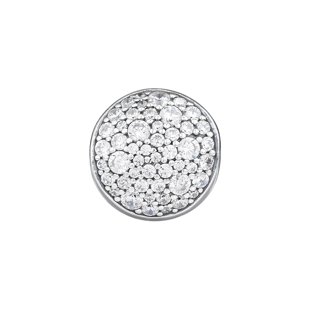 

Charms 925 Silver Original Fit Pandora Bracelets Sterling Silver Pave Sphere Charm Beads for diy Women Jewelry