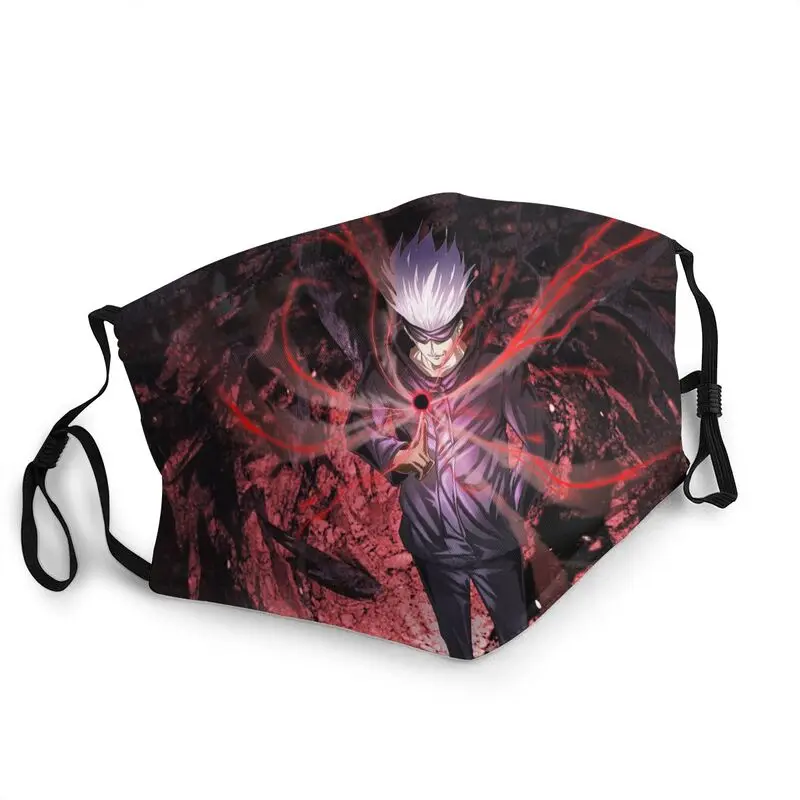 

Cool Jujutsu Kaisen Satoru Gojo Anime Face Mask Adult Men Dustproof Manga Mask Protection Cover Respirator Washable Mouth Muffle