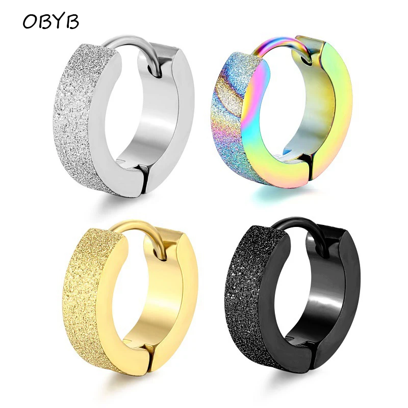 

1pair Anti-allergic Titanium Steel Earring Punk Rock Huggies Earrings Men Fashion Jewelry Women Small Round Circle Hoop Earrings