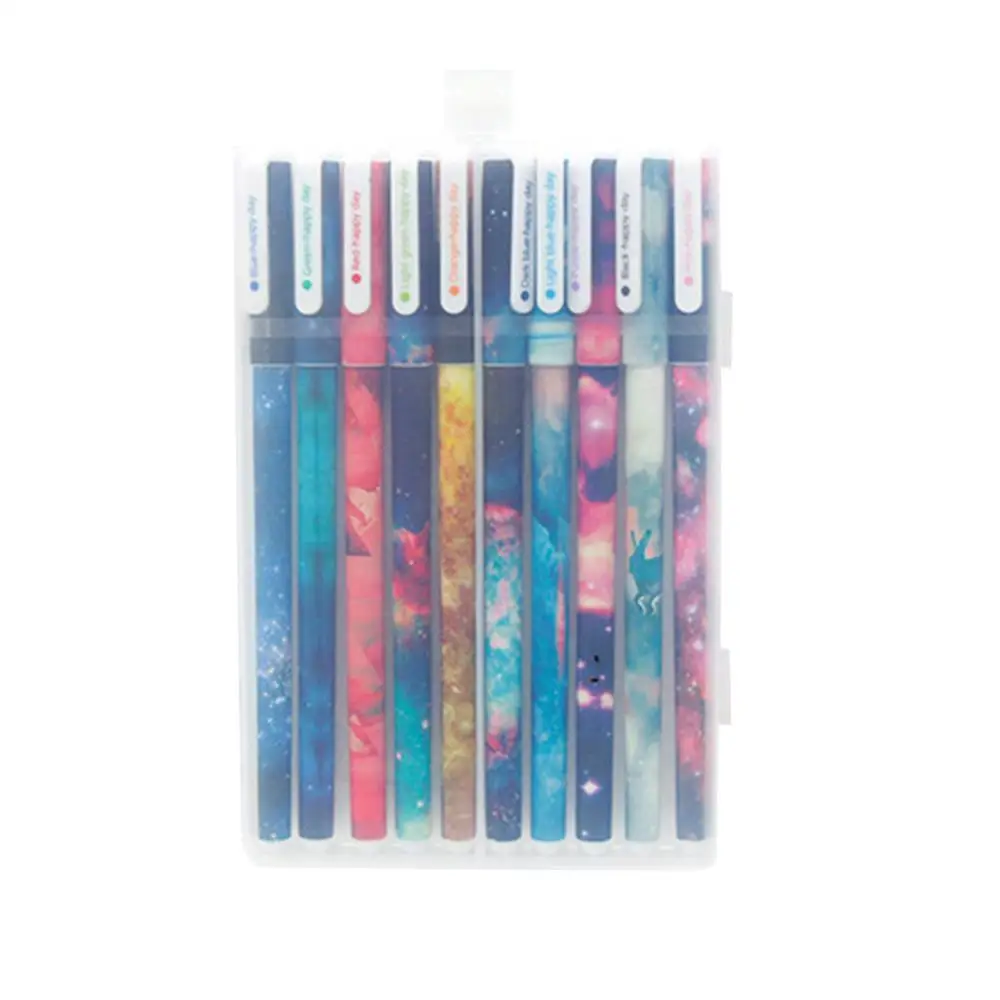 

10 шт., гелевые ручки с животными, цветами и звездами